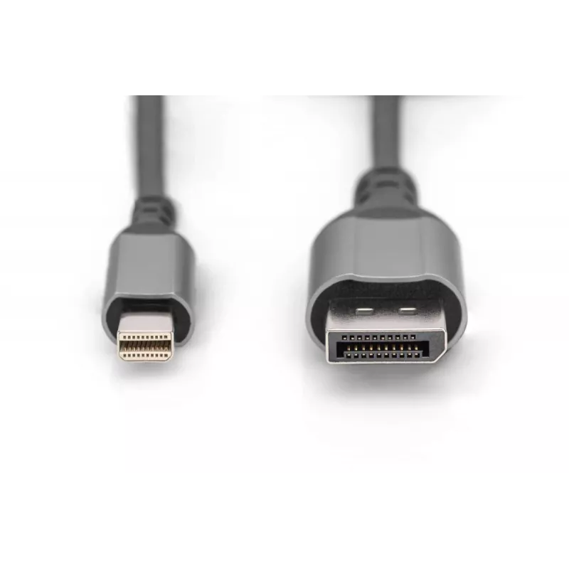 DIGITUS mini DP naar DP 8K 60 Hz. DP 1.4 aluminium behuizing zwart 2 m