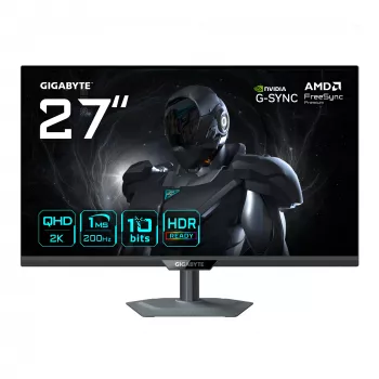 GIGABYTE G27Q2 27” 2K QHD gaming monitor – 2560 x 1440, 200 Hz, 1 ms, 350 cd/m², G-Sync-compatibel, FreeSync Premium, HDR10, HDMI 2.0, DisplayPort 1.4