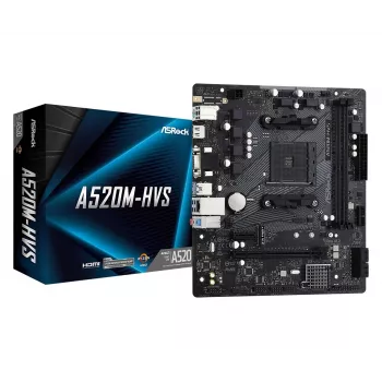 ASRock Moederbord A520M-HVS AM4 AMD A520 2 X DDR4 USB 3.2 SATA 3 7.1ch HD Audio mATX