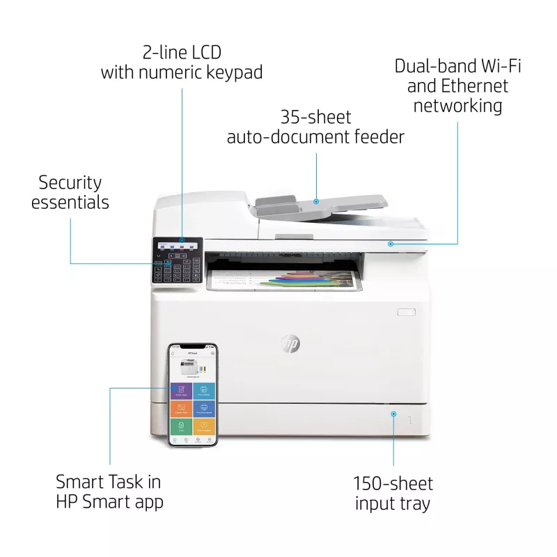 HP Color LaserJet Pro MFP M183fw, Laser, kleurendruk, 600 x 600 DPI, A4, direct printen, wit