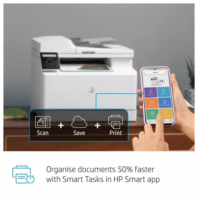 HP Color LaserJet Pro MFP M183fw, Laser, kleurendruk, 600 x 600 DPI, A4, direct printen, wit