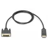 DIGITUS DisplayPort-adapterkabel, DP - DVI (24+1) M/M, 2 m met vergrendeling, DP 1.2 compatibel, CE zwart