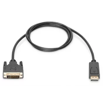 DIGITUS DisplayPort-adapterkabel, DP - DVI (24+1) M/M, 2 m met vergrendeling, DP 1.2 compatibel, CE zwart