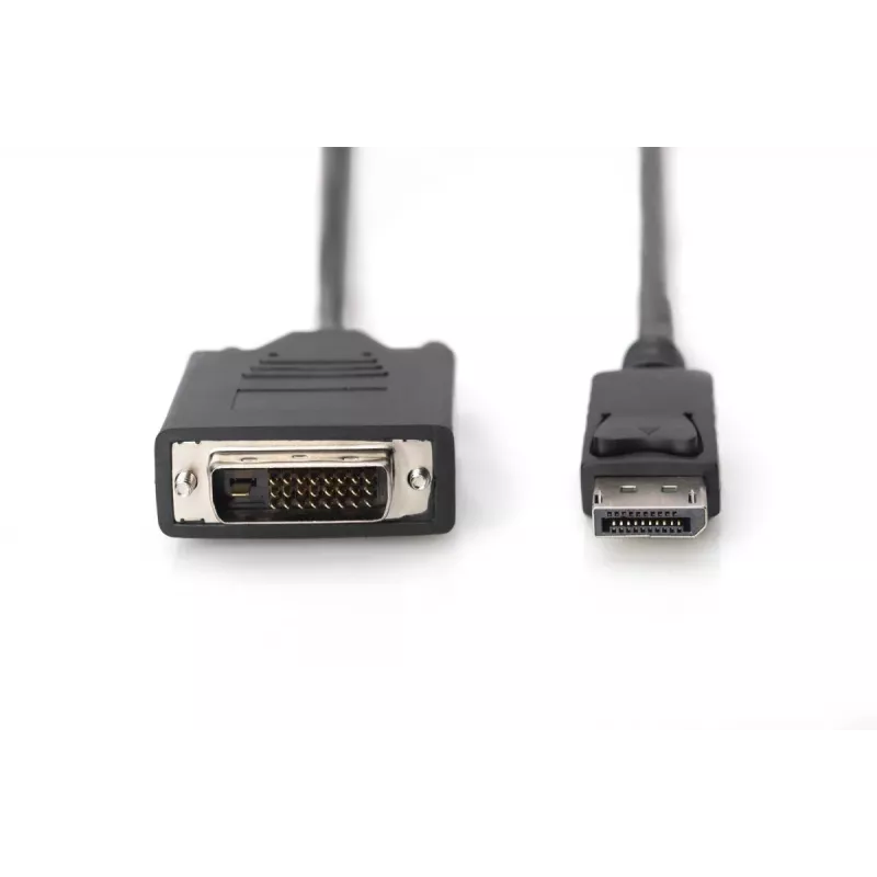 DIGITUS DisplayPort-adapterkabel, DP - DVI (24+1) M/M, 2 m met vergrendeling, DP 1.2 compatibel, CE zwart