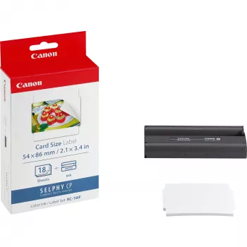 Canon KC-18IF kleurinkt + 54 x 86 mm stickerpapier-set, 18 vel
