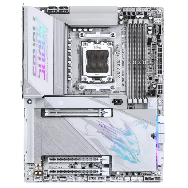 Moederbord GIGABYTE X870E AORUS PRO X3D ICE, AMD AM5, ATX