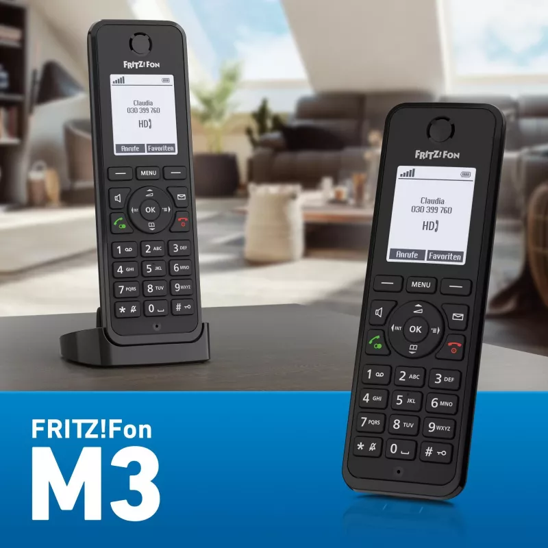 DECT-telefoon FRITZ Fon M3 draadloze handset nummerherkenning zwart