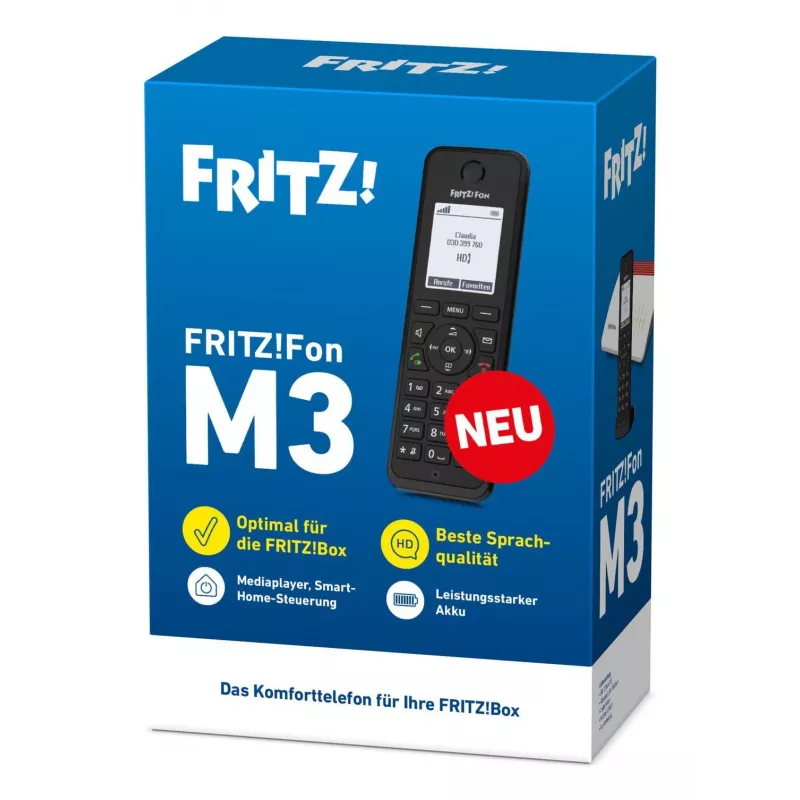 DECT-telefoon FRITZ Fon M3 draadloze handset nummerherkenning zwart