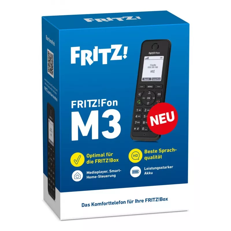 DECT-telefoon FRITZ Fon M3 draadloze handset nummerherkenning zwart