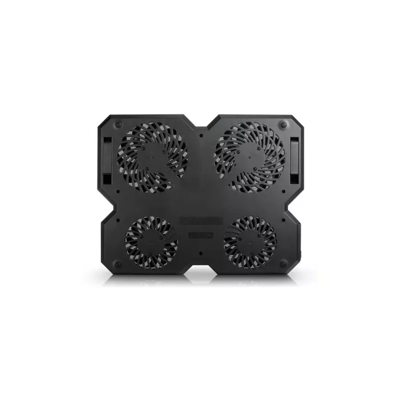 Koelpad DeepCool MULTI CORE X6 — 4 ventilatoren, voor 15,6 inch laptops, USB-gevoed, 380×295×24 mm, 2 USB-aansluitingen