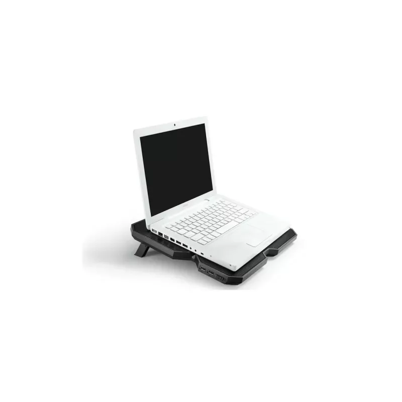 Koelpad DeepCool MULTI CORE X6 — 4 ventilatoren, voor 15,6 inch laptops, USB-gevoed, 380×295×24 mm, 2 USB-aansluitingen