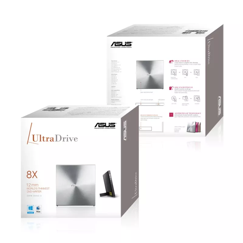 ASUS SDRW-08U5S-U optisch station DVD Super Multi DL metallic