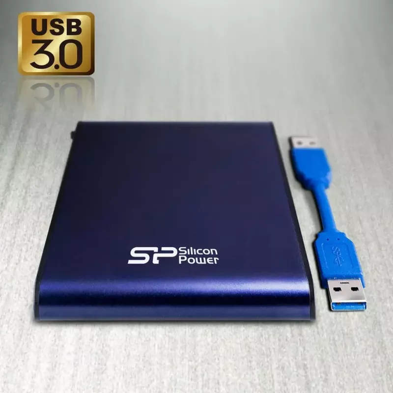 Silicon Power Armor A80 externe harde schijf, 2 TB, 2,5 inch, USB 3.1 Gen 1, blauw