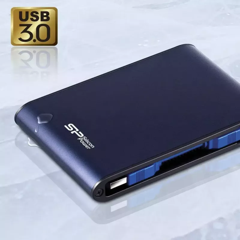Silicon Power Armor A80 externe harde schijf, 2 TB, 2,5 inch, USB 3.1 Gen 1, blauw