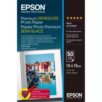 Epson Premium Semi-Gloss fotopapier - 10x15 cm - 50 vel