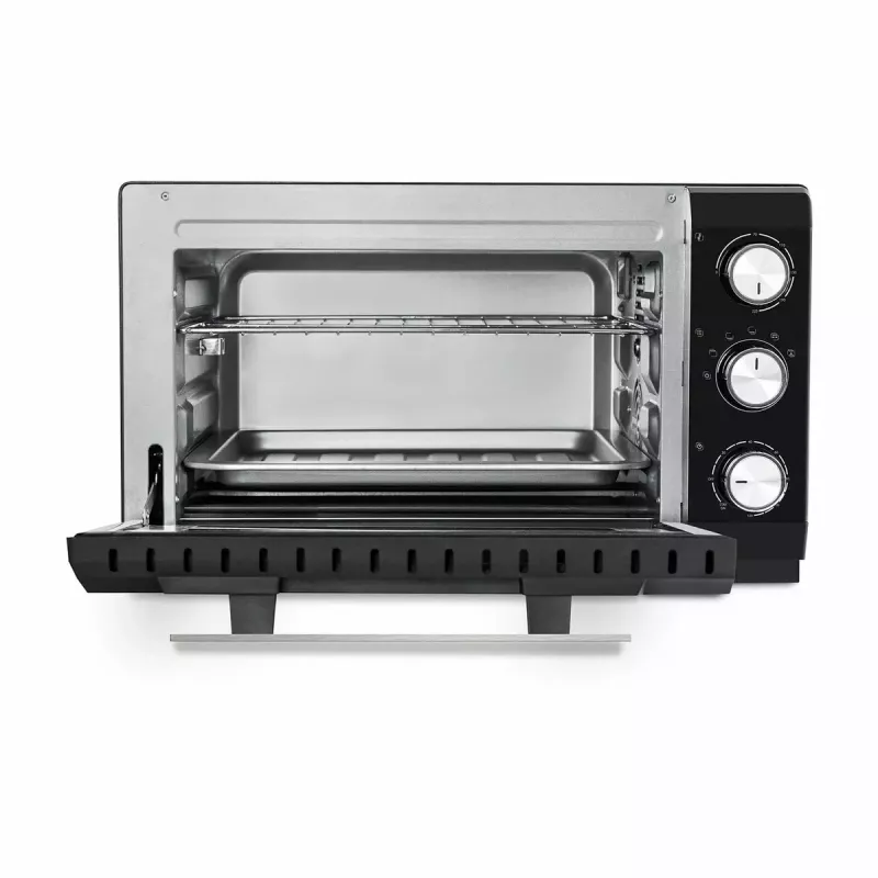 Caso TO 20 Design-Oven elektrische mini-oven, 20 l, 1500 W, heteluchtfunctie, draaispit, timer, tot 230 °C, Cool-Touch-behuizing, zwart