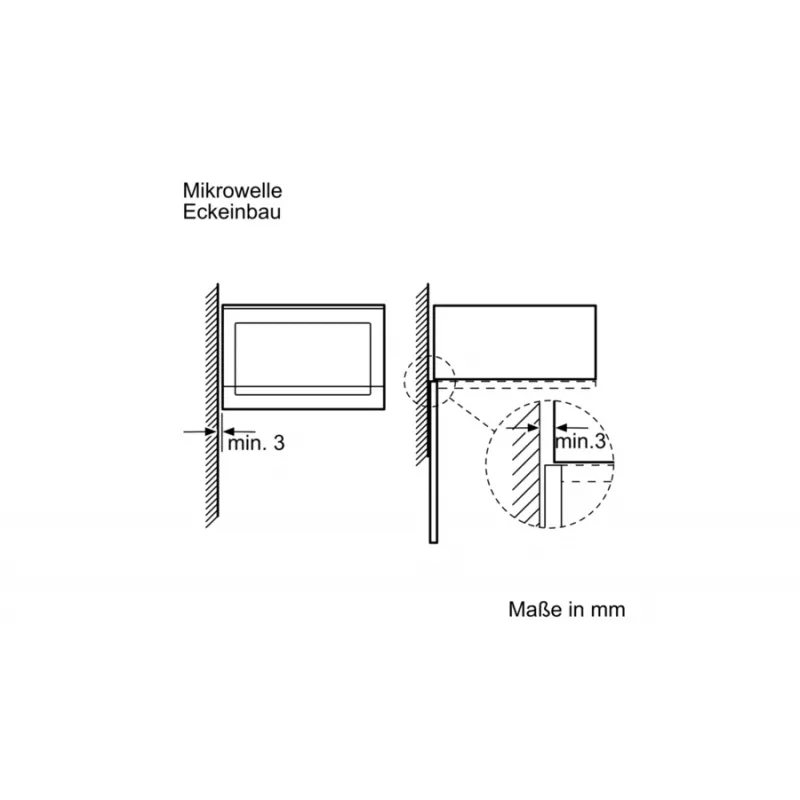 Bosch BFL520MS0 magnetron zwart, RVS combinatiemagnetron inbouw 20 l 800 W