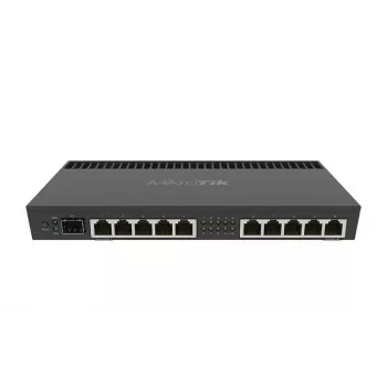 Bedrade router MikroTik RB4011IGS+RM — 10x Gigabit RJ-45, 1x SFP+, 1,4 GHz 4-core, 1 GB RAM, rack 1U, PoE-uitgang