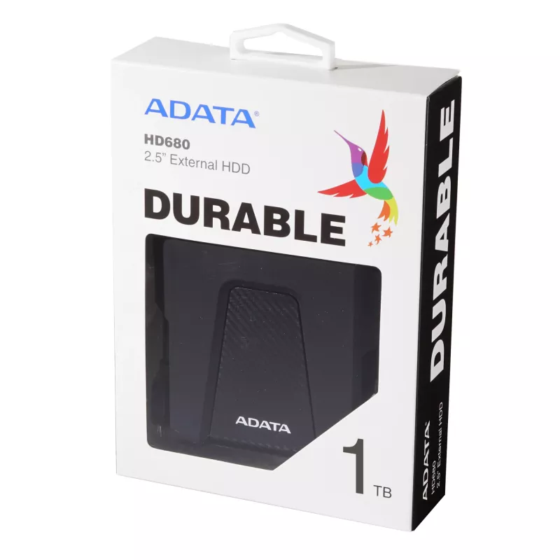 Externe harde schijf ADATA 1TB USB 3.2 Gen 1 HD680 — 1 TB, USB 3.2 Gen 1, zwart, draagbare HDD