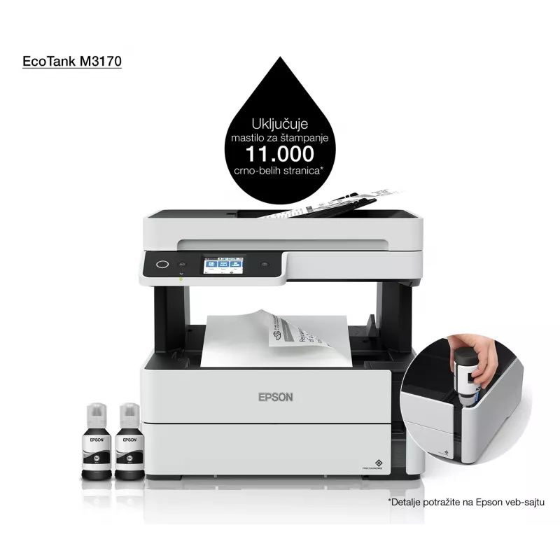 Multifunctionele printer Epson EcoTank ET-M3170 inkjet monochroom printen