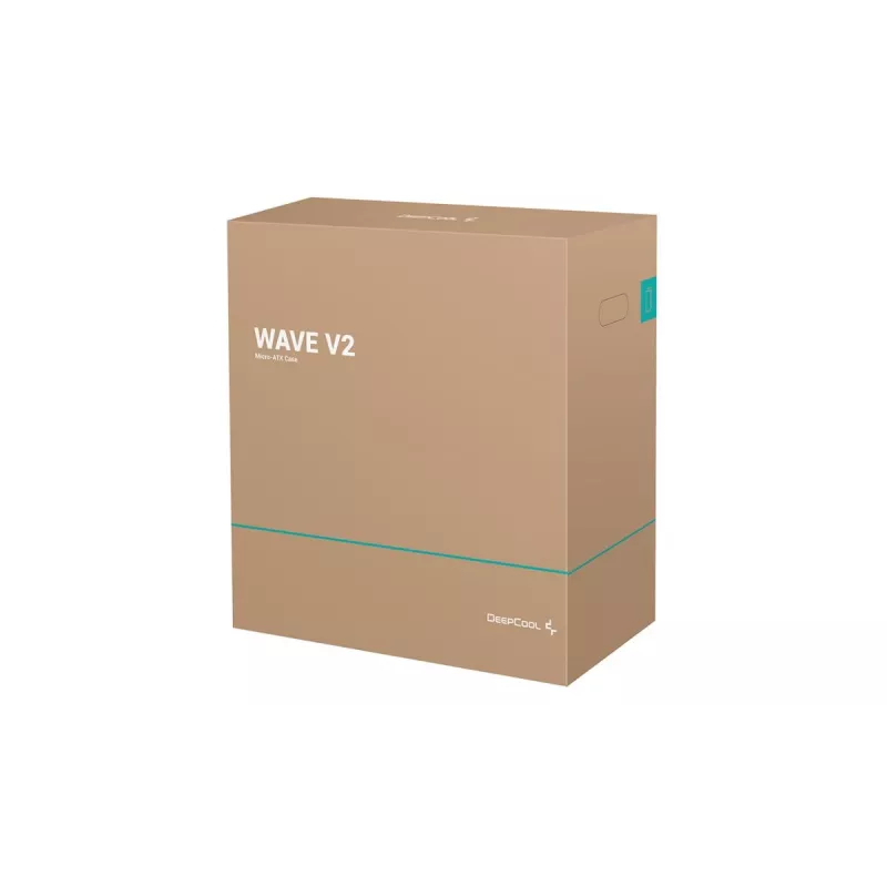 DeepCool Wave V2 DP-MATX-DPWAVE2 Mini Tower pc-behuizing, Micro ATX/Mini-ITX, videokaart tot 320 mm, cpu-koeler tot 145 mm, zonder voeding, zwart