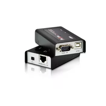ATEN mini USB VGA KVM-extender (100 m), zender & ontvanger, bedraad, 100 m, Cat5, 1920 x 1200 pixels, zwart