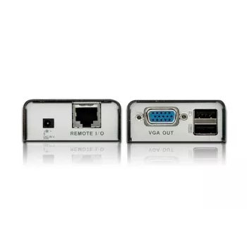 ATEN mini USB VGA KVM-extender (100 m), zender & ontvanger, bedraad, 100 m, Cat5, 1920 x 1200 pixels, zwart