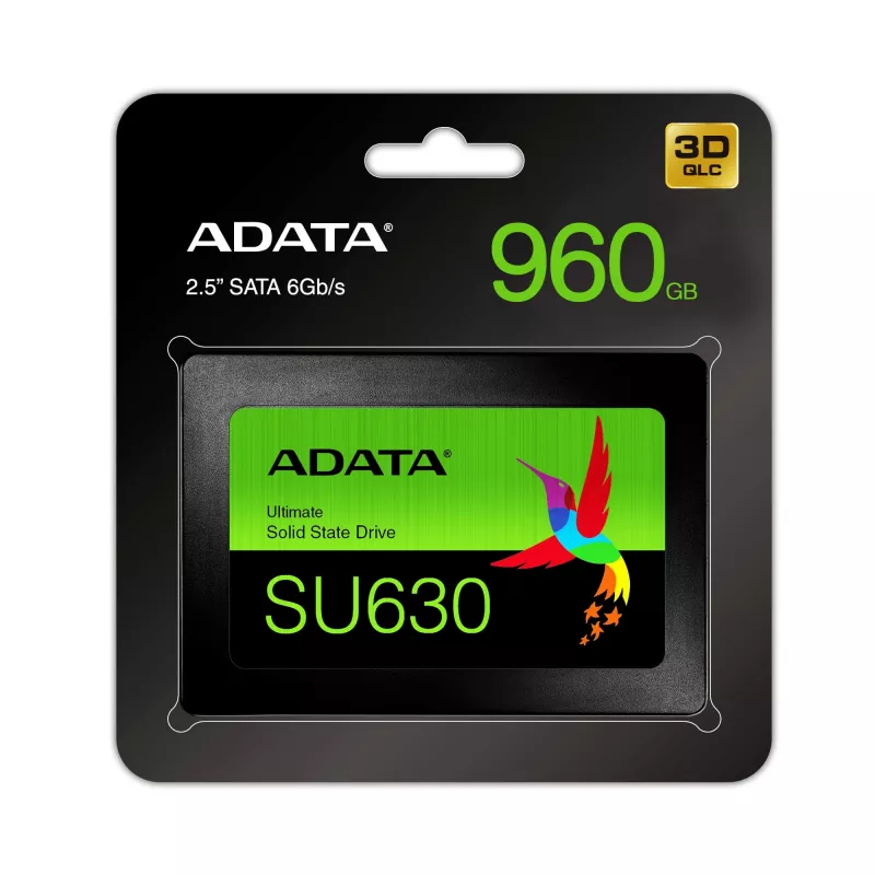 2,5 inch SATA-SSD ADATA Ultimate SU630 480 GB – 520/450 MB/s, QLC 3D-NAND, 2,5 inch formfactor