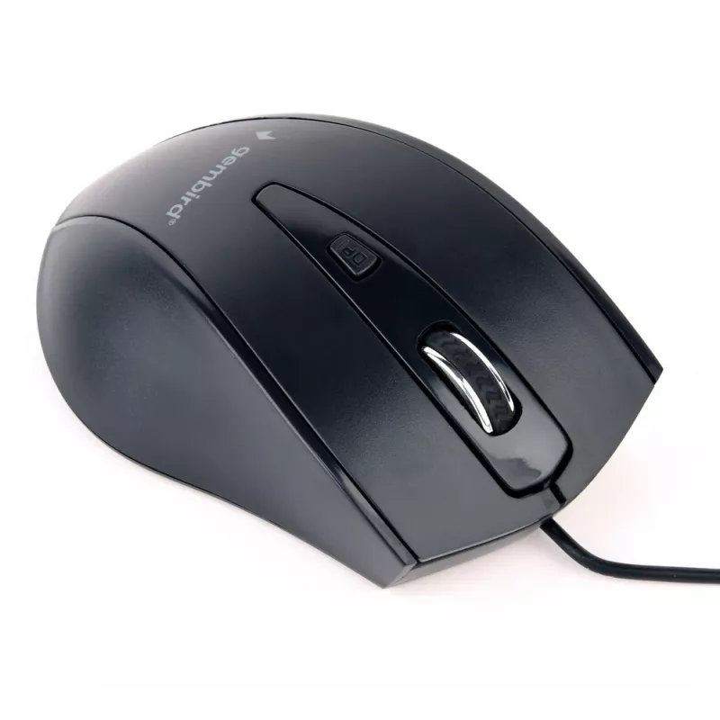 GEMBIRD USB optische rechtshandige muis MUS-4B-02 — 1200 DPI, 4 toetsen, bedraad, zwart