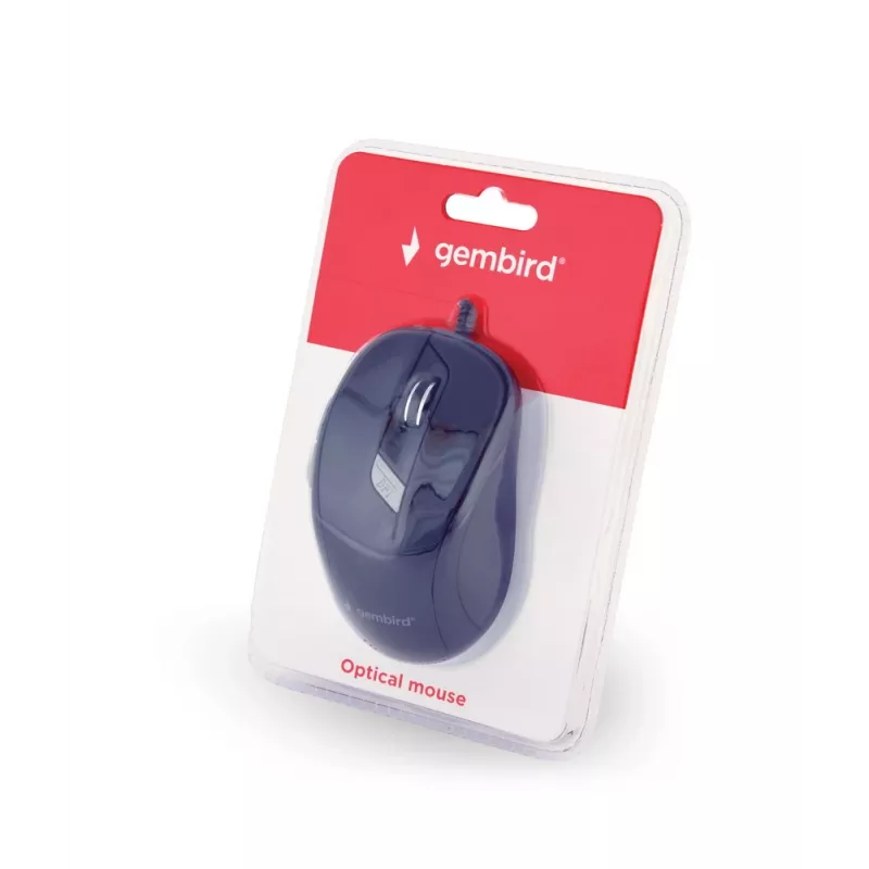 GEMBIRD USB optische rechtshandige muis MUS-4B-02 — 1200 DPI, 4 toetsen, bedraad, zwart
