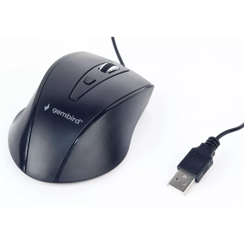GEMBIRD USB optische rechtshandige muis MUS-4B-02 — 1200 DPI, 4 toetsen, bedraad, zwart