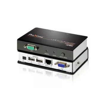 ATEN USB VGA KVM-extender (150 m), zender & ontvanger, bedraad, 150 m, Cat5e, 1920 x 1200, 1600 x 1200, 1280 x 1024, zwart, grijs