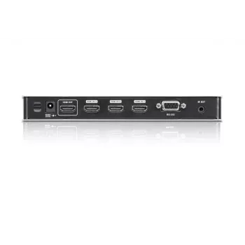 ATEN 4-poorts 4K HDMI audio/video-switch met IR-afstandsbediening, HDMI, metaal, zilver, 60 Hz, 15 m, 3840 x 2160, 4096 x 2160