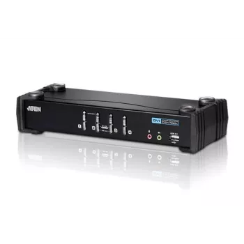 ATEN 4-poorts USB DVI KVM-switch met audio & USB 2.0-hub (KVM-kabel inbegrepen)