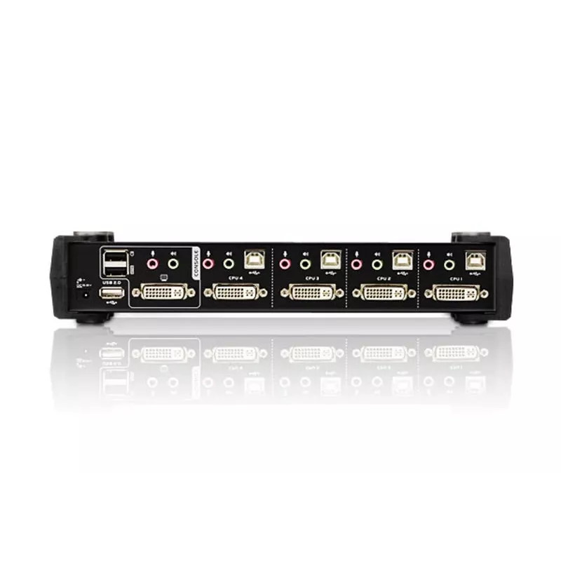 ATEN 4-poorts USB DVI KVM-switch met audio & USB 2.0-hub (KVM-kabel inbegrepen)