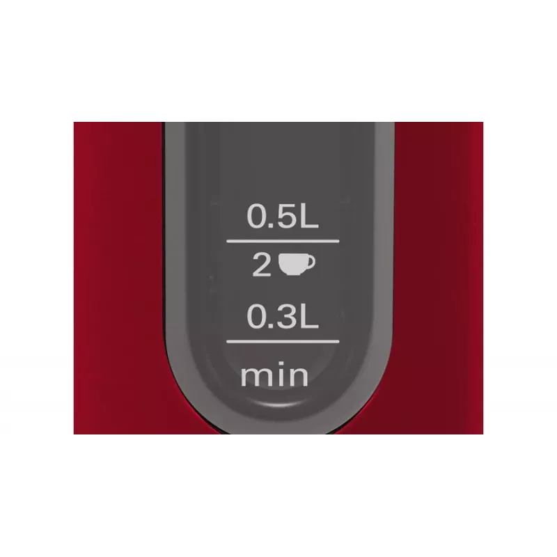 Waterkoker Bosch TWK4P434 — 1,7 L, 2400 W, zwart/rood