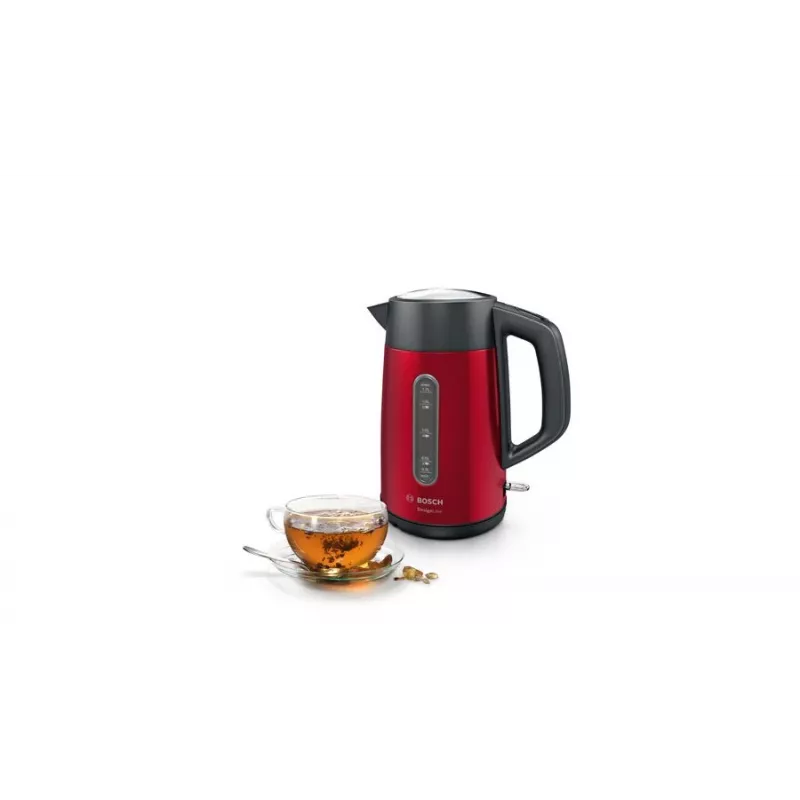 Waterkoker Bosch TWK4P434 — 1,7 L, 2400 W, zwart/rood