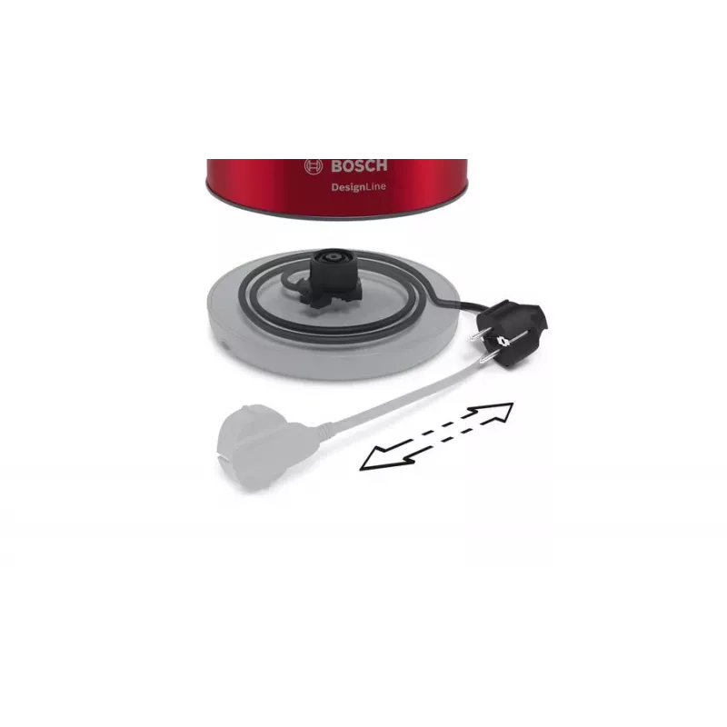 Waterkoker Bosch TWK4P434 — 1,7 L, 2400 W, zwart/rood