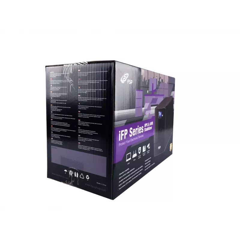 FSP iFP 600 PPF3602700 line-interactive UPS, 600 VA, 360 W, 2 Schuko-stopcontacten, LCD, USB