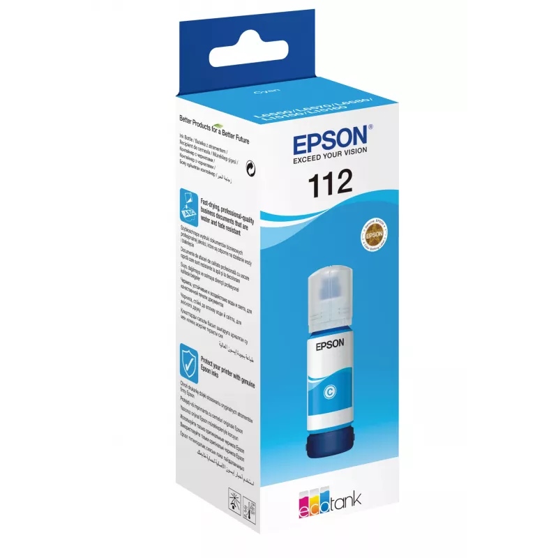 Inktfles Epson 112 EcoTank pigment cyaan