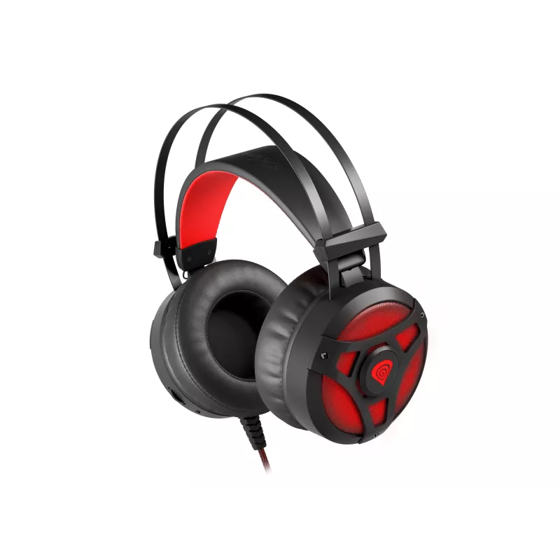 GENESIS Neon 360 headset bedrade gaming-headset met hoofdband zwart, rood