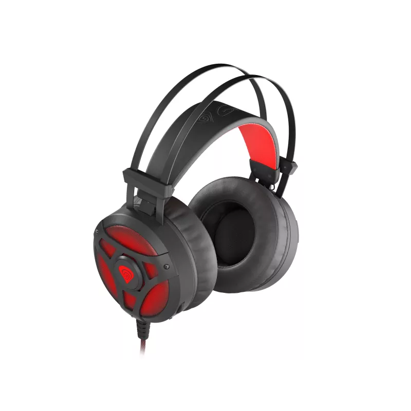 GENESIS Neon 360 headset bedrade gaming-headset met hoofdband zwart, rood