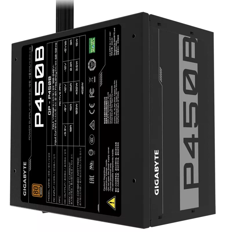 GIGABYTE P450B voeding 450 W 20+4 pin ATX ATX zwart