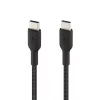 BELKIN USB-C-naar-USB-C-kabel, gevlochten, 1 m, zwart