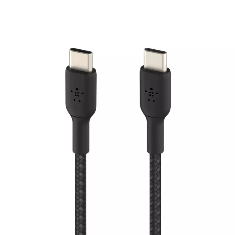 BELKIN USB-C-naar-USB-C-kabel, gevlochten, 1 m, zwart