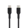BELKIN USB-C-naar-USB-C-kabel, gevlochten, 1 m, zwart