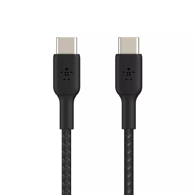 BELKIN USB-C-naar-USB-C-kabel, gevlochten, 1 m, zwart