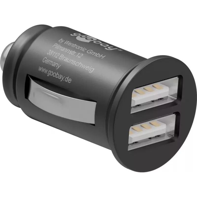 Goobay 58912 dubbele USB-autolader, 2 x USB-A, 3,1 A, zwart