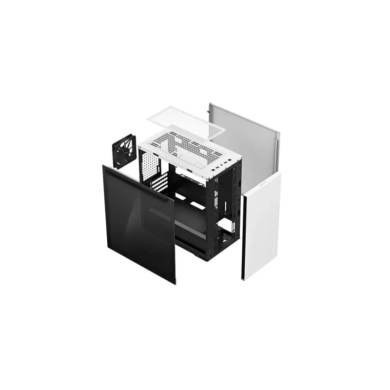 DeepCool MACUBE 110 WH Midi Tower pc-behuizing, mATX, gehard glas, 165 mm cpu-koeler, 2 x 3,5" + 2 x 2,5" schijfbays, wit