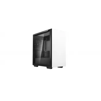 PC-behuizing DeepCool MACUBE 110 WH midi-tower — wit, gehard glas, microATX, tot 320 mm GPU, 165 mm CPU-koeler, 2x3,5 inch + 2x2,5 inch slots